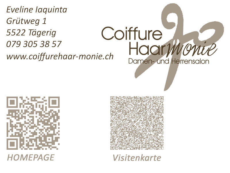 Visitenkarte Coiffure Haarmonie Tägerig